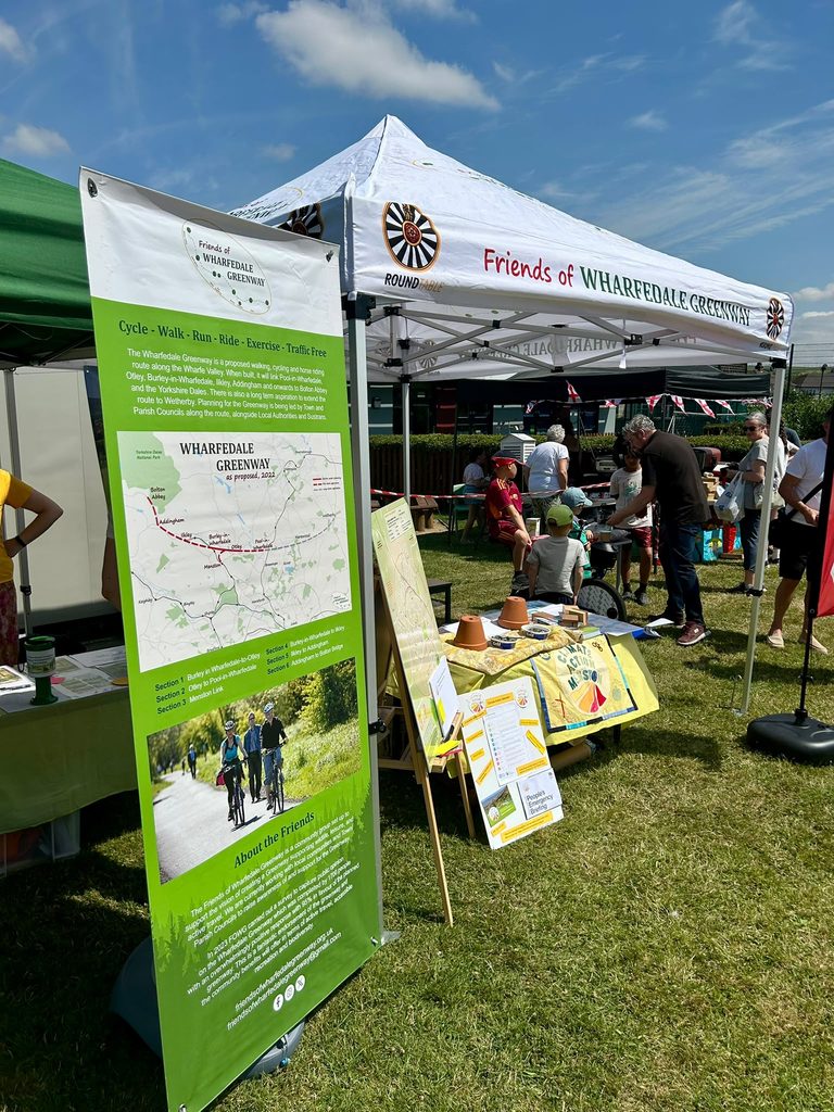 Friends of Wharfedale Greenway gazebo at Menston Green Fair 2026